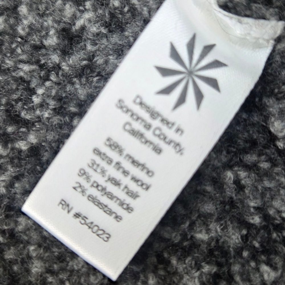 Athleta Merino Wool Yak Cardigan Sweater Womens XS Gray Long Sleeve Hooded - Picture 8 of 12